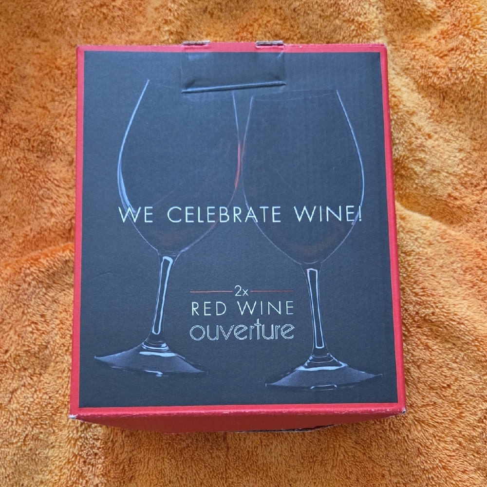 Riedel Wine Glass Box with Red and Black Design